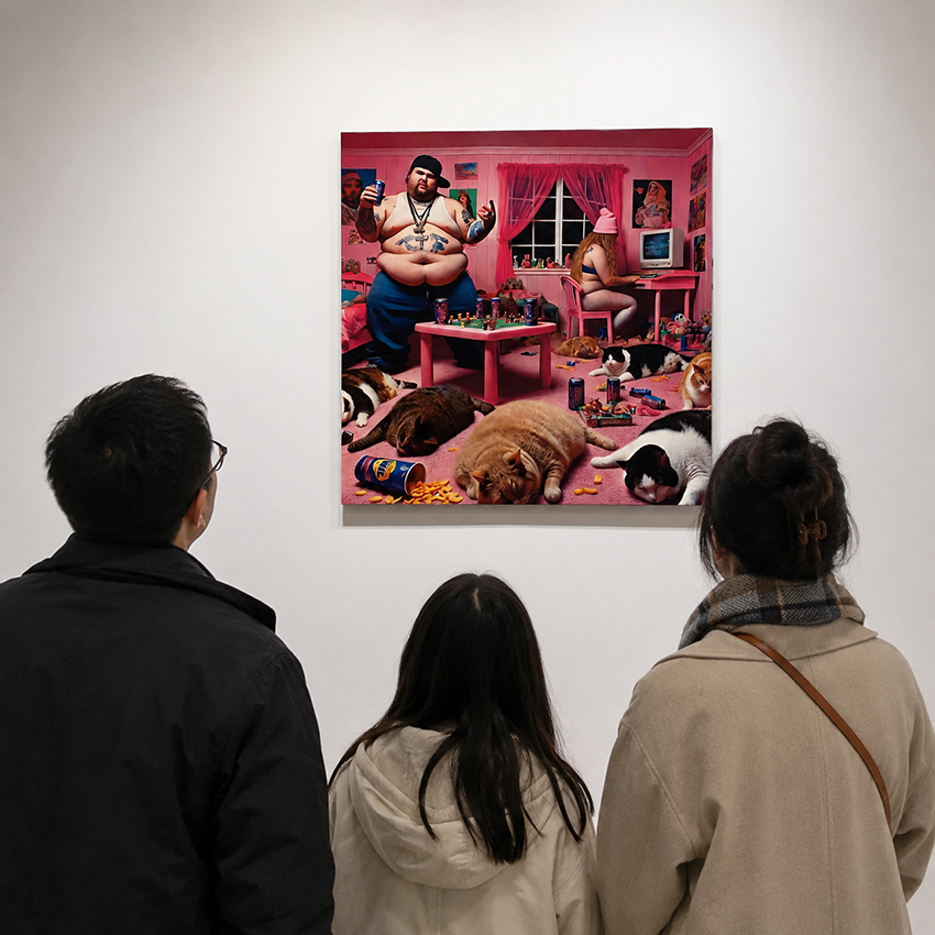 Hi Ha! #4 — Where my canvases stay in the sign, these images tip over into the figure. Œuvre de Rubin Plummer.